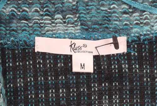 Klass Collection Women’s Blue Cowl Neck Knit 3/4 Sleeve Jumper Size M