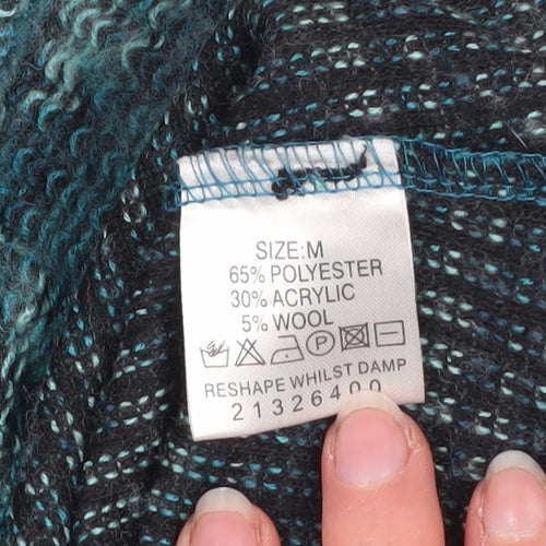 Klass Collection Women’s Blue Cowl Neck Knit 3/4 Sleeve Jumper Size M