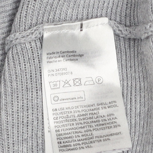 H&M Women Grey V-Neck Long Sleeve Pullover Jumper Size 12