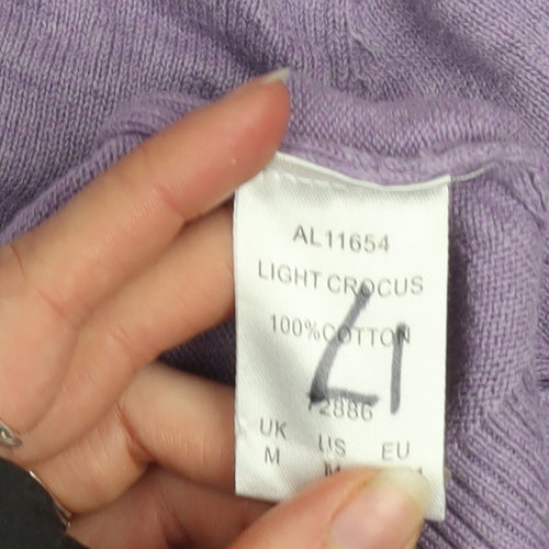 Cotton Traders Men's Purple V-Neck Cotton Jumper M