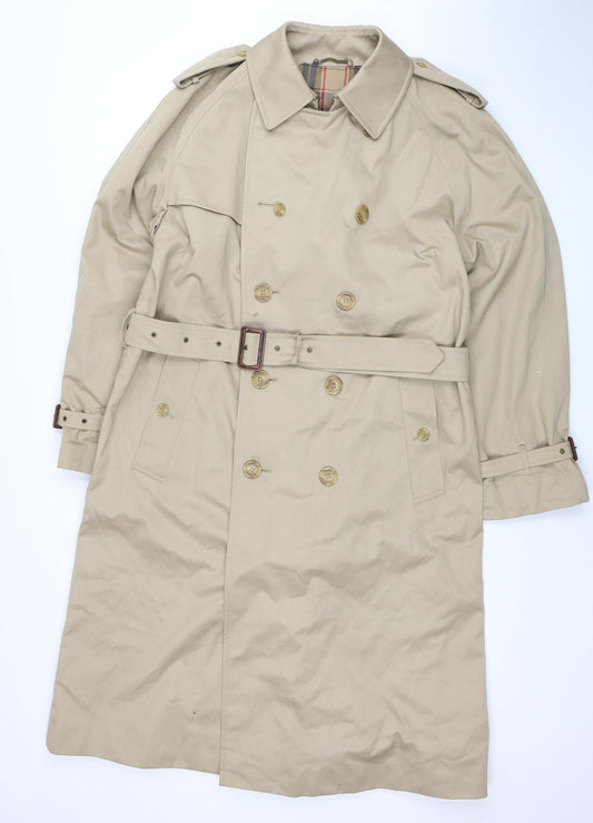 Marks and Spencer Women Beige Trench Coat Size 14 Belted Long Classic Style