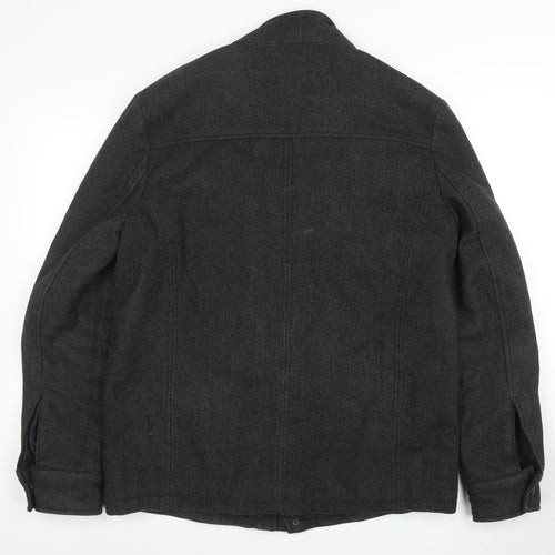 Wrangler Men's Grey Wool Blend Jacket M Mid-Length Classic Style