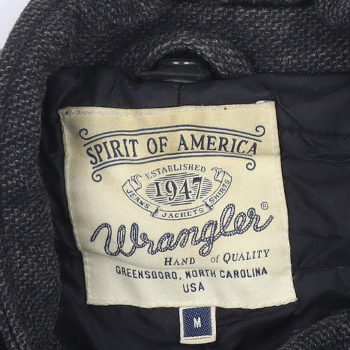Wrangler Men's Grey Wool Blend Jacket M Mid-Length Classic Style