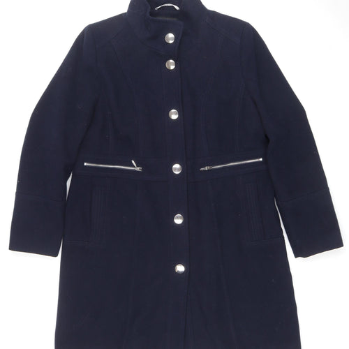 Wallis Women’s Blue Mid-Length Coat Size 16 Classic Lined