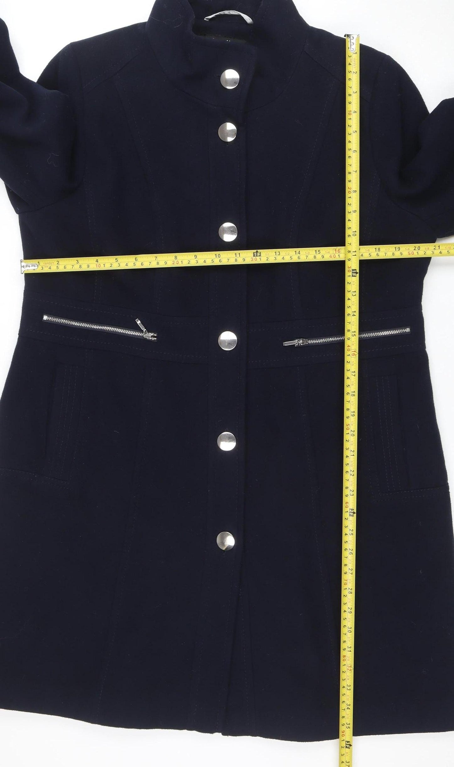 Wallis Women’s Blue Mid-Length Coat Size 16 Classic Lined