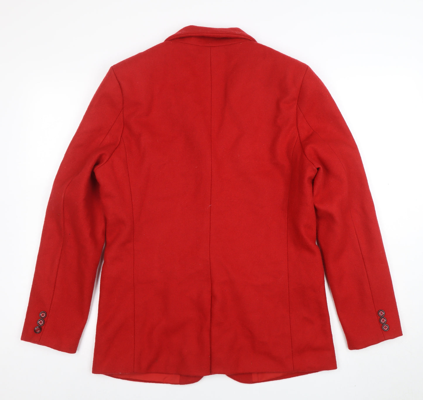 Alice Collins Women's Red Wool Blend Single-Breasted Blazer Size 12