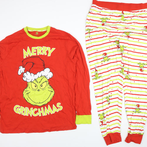 Women’s The Grinch Christmas Pyjama Set Red Green L Long Sleeve Cotton