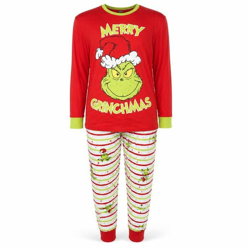 Women’s The Grinch Christmas Pyjama Set Red Green L Long Sleeve Cotton