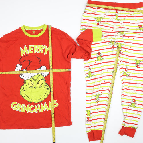 Women’s The Grinch Christmas Pyjama Set Red Green L Long Sleeve Cotton