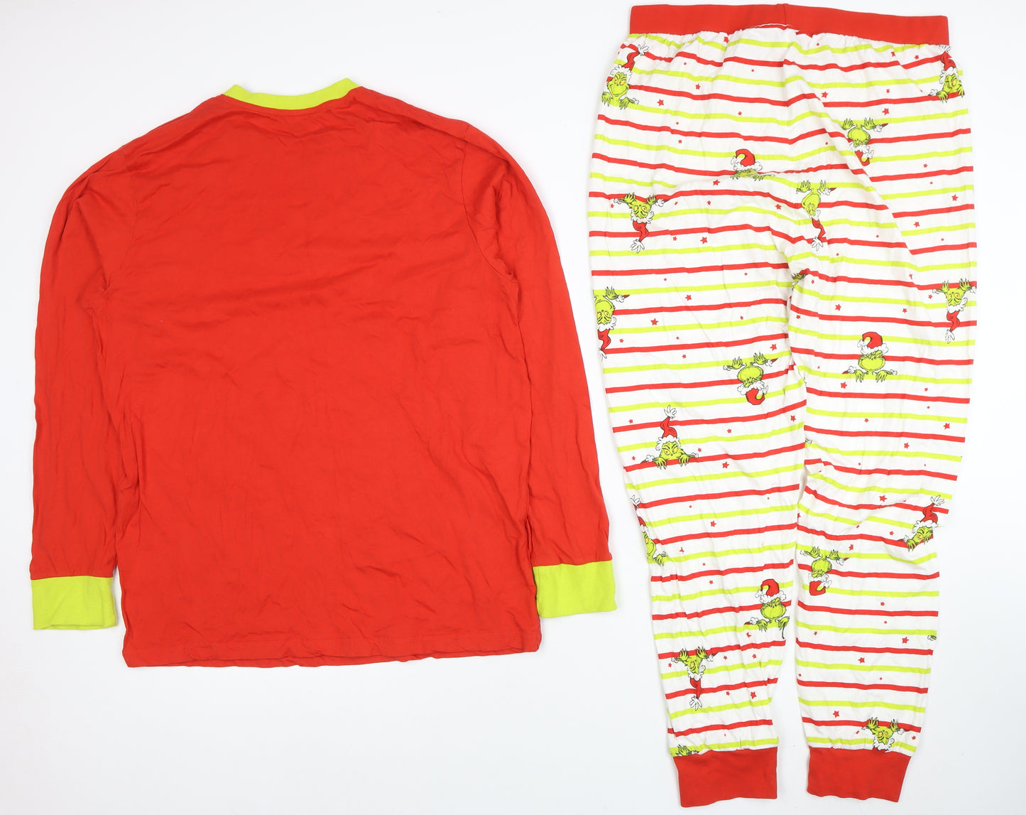 Women’s The Grinch Christmas Pyjama Set Red Green L Long Sleeve Cotton