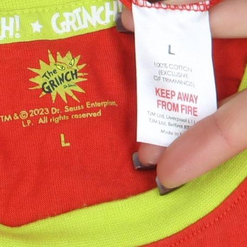 Women’s The Grinch Christmas Pyjama Set Red Green L Long Sleeve Cotton