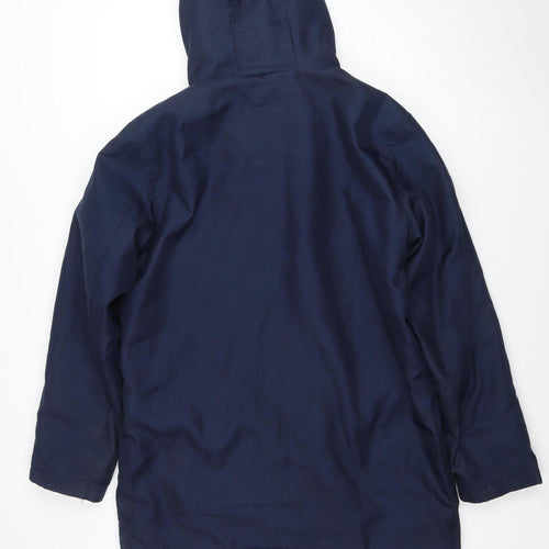 Avenue Men’s Blue Hooded Parka Jacket Size S Polyester Winter Coat