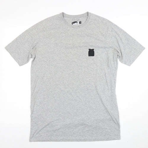 Owl Men's Grey Cotton Crew Neck Short Sleeve T-Shirt M