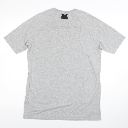 Owl Men's Grey Cotton Crew Neck Short Sleeve T-Shirt M