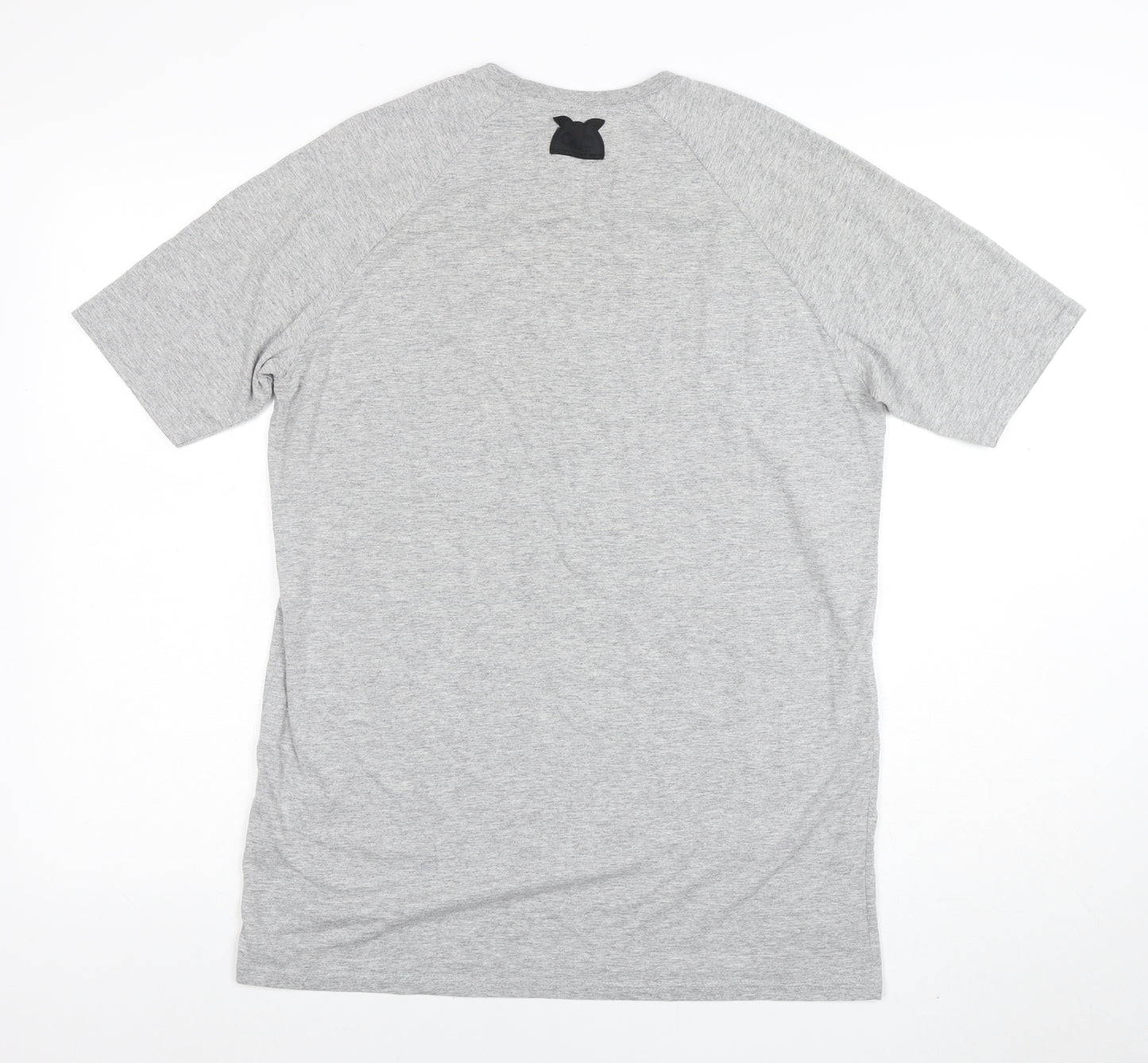 Owl Men's Grey Cotton Crew Neck Short Sleeve T-Shirt M