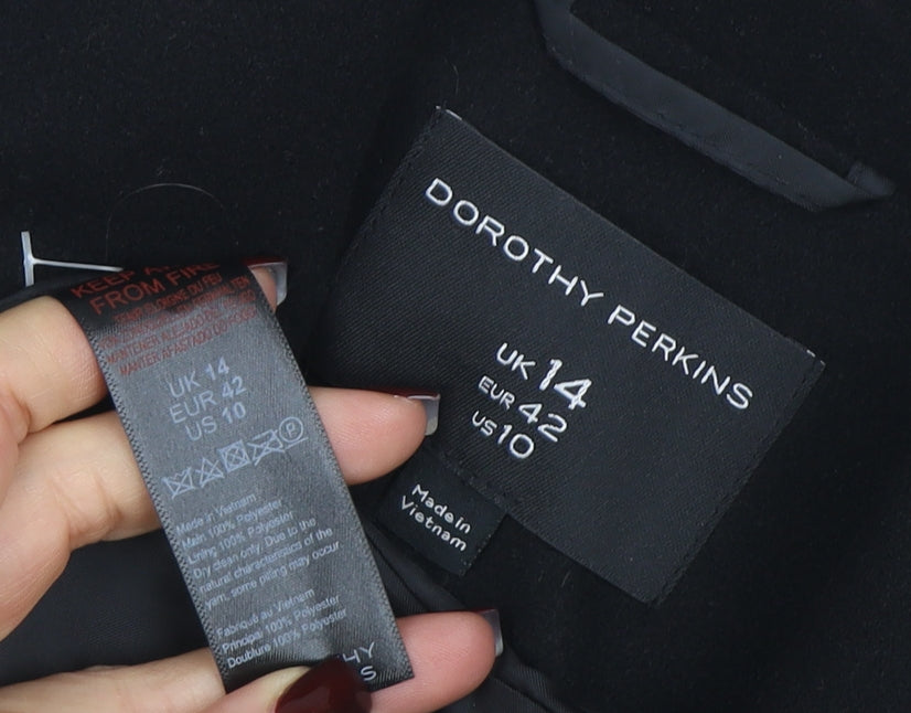 Dorothy Perkins Women’s Black Size 14 Mid-Length Coat