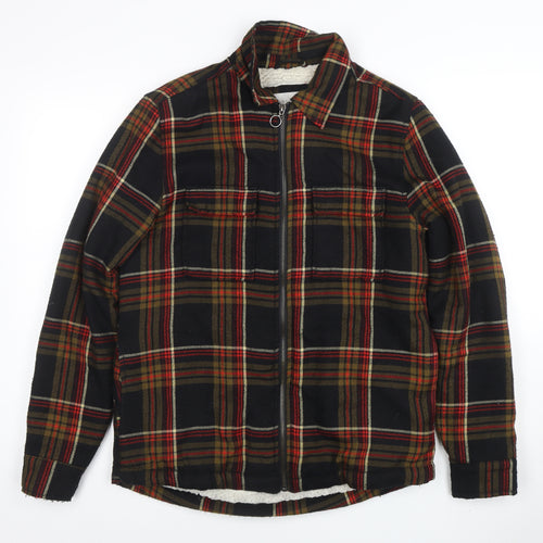 Zara Man Men's Multicoloured Check Flannel Lined Zip Jacket Size M