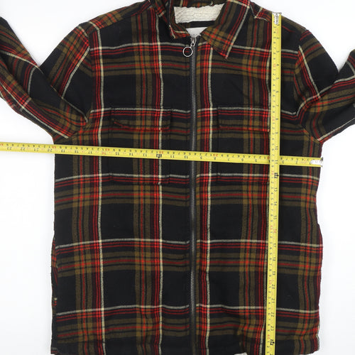 Zara Man Men's Multicoloured Check Flannel Lined Zip Jacket Size M