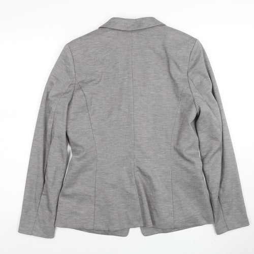 H&M Women Grey Size 14 Single-Breasted Blazer Jacket