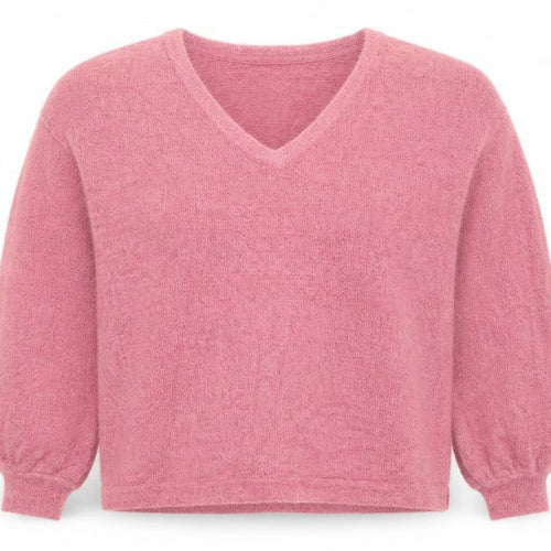 Marks and Spencer Womens Pink V-Neck Relaxed Knit Jumper Size M