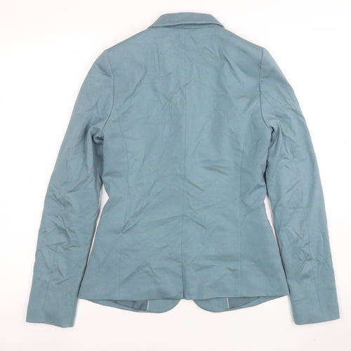 WE Women Blue Single-Breasted Blazer Jacket Size S Fitted Style