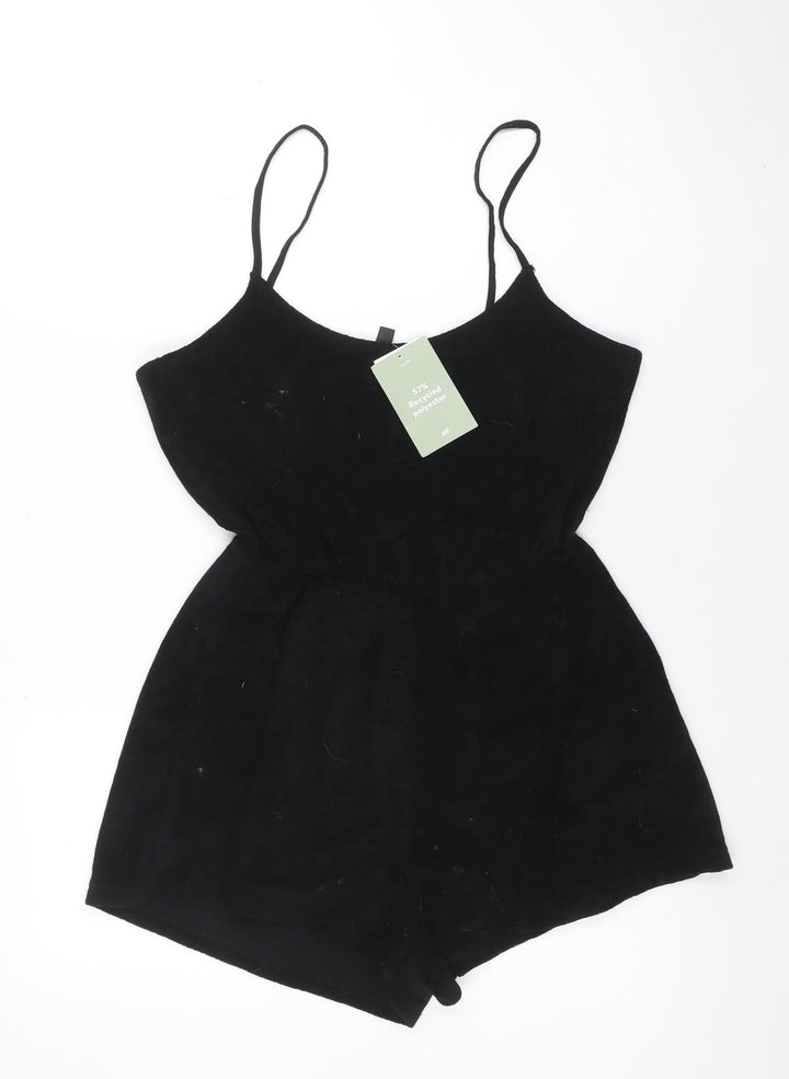 H&M Divided Women's Black Playsuit Size S Sleeveless Polyester Blend