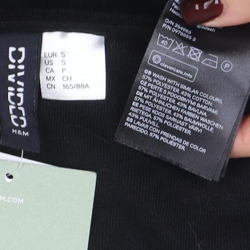 H&M Divided Women's Black Playsuit Size S Sleeveless Polyester Blend