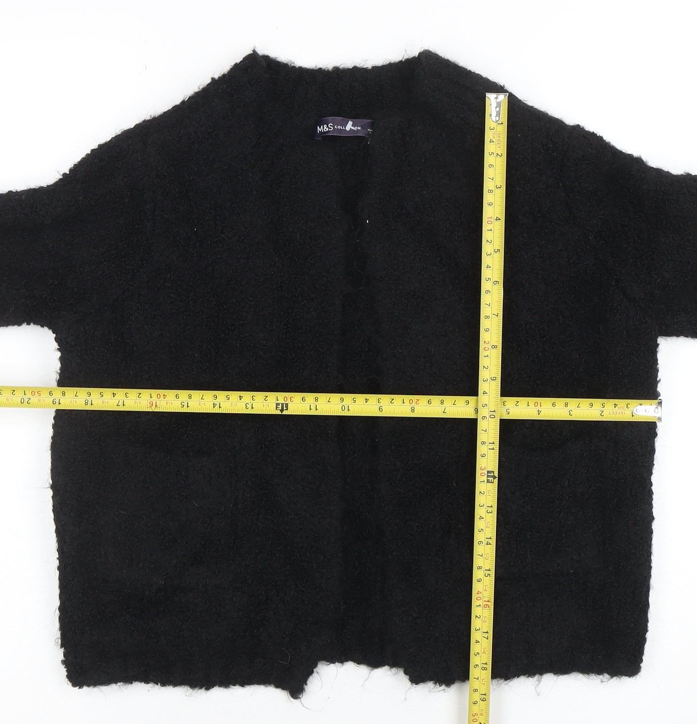 Marks and Spencer Women’s Black Short Fleece Open Jacket Size S