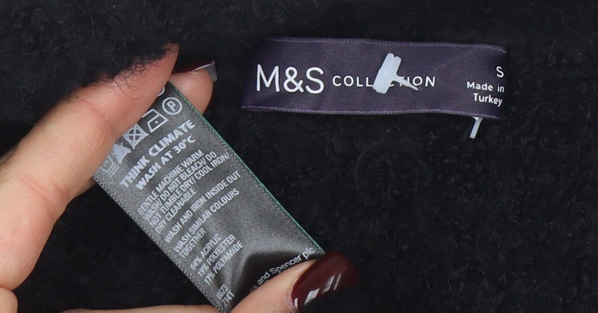 Marks and Spencer Women’s Black Short Fleece Open Jacket Size S
