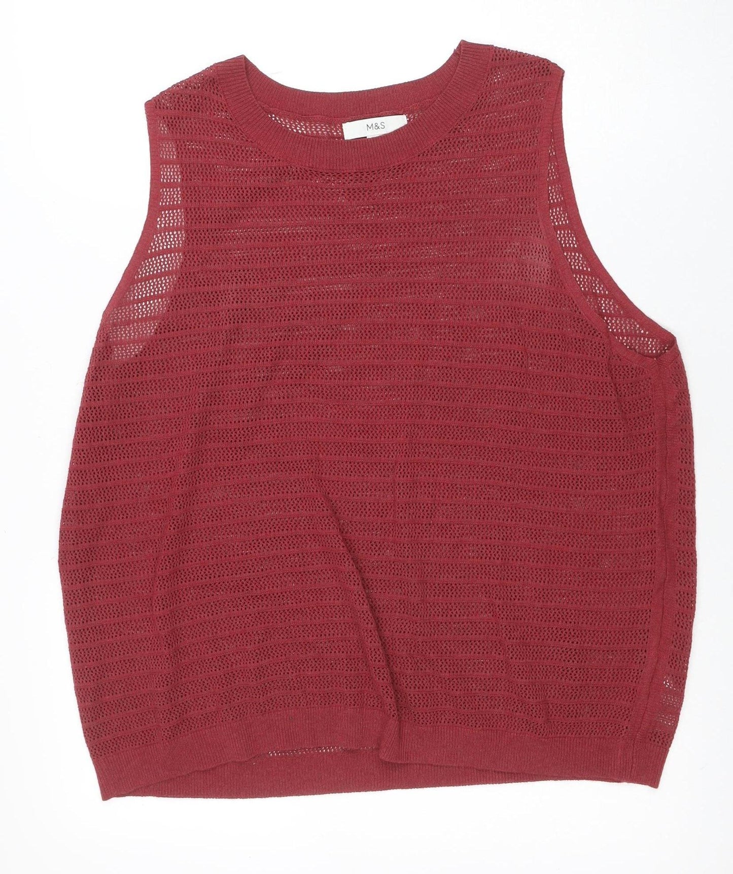 Marks and Spencer Women's Red Sleeveless Knit Tank Top XL