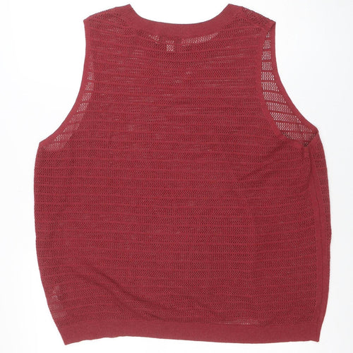 Marks and Spencer Women's Red Sleeveless Knit Tank Top XL
