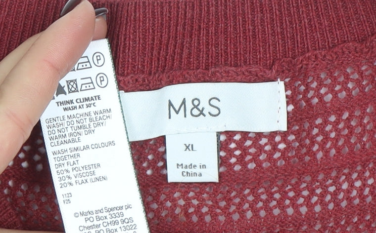 Marks and Spencer Women's Red Sleeveless Knit Tank Top XL