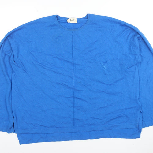 Hush Women’s Blue Wool Blend Relaxed Fit Pullover Jumper Size S