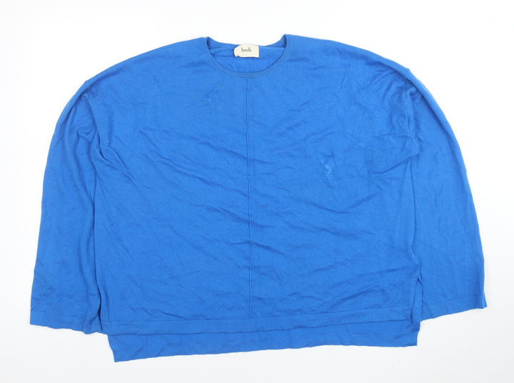 Hush Women’s Blue Wool Blend Relaxed Fit Pullover Jumper Size S