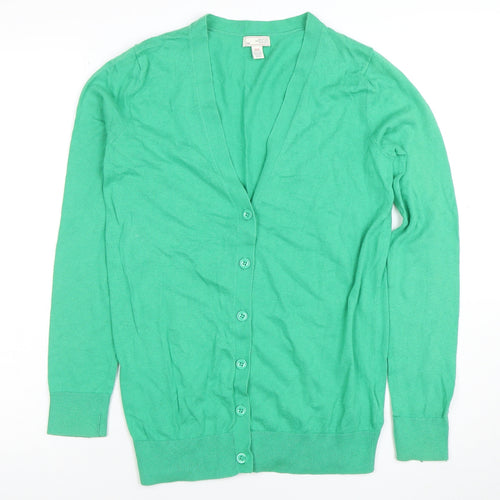 Gap Women's Green XS V-Neck Silk Cotton Cardigan
