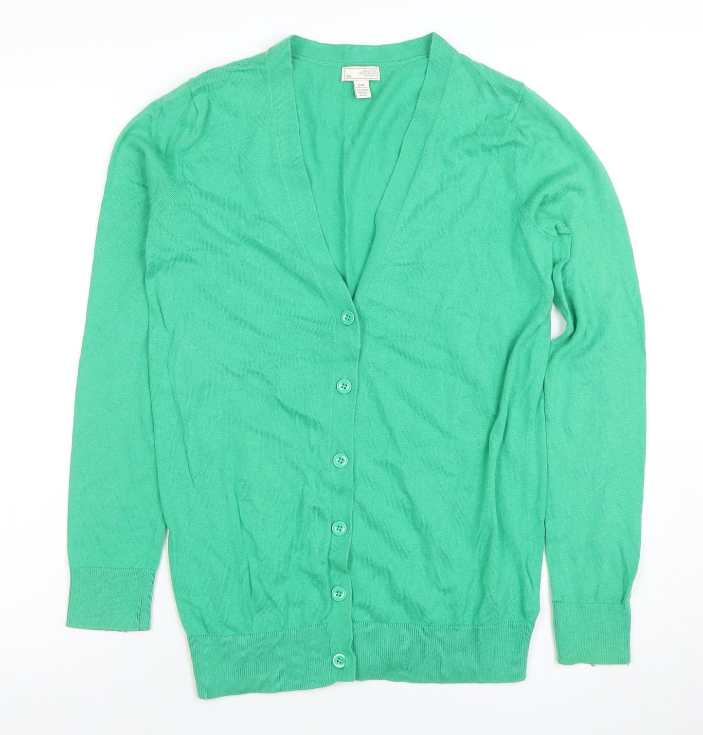 Gap Women's Green XS V-Neck Silk Cotton Cardigan