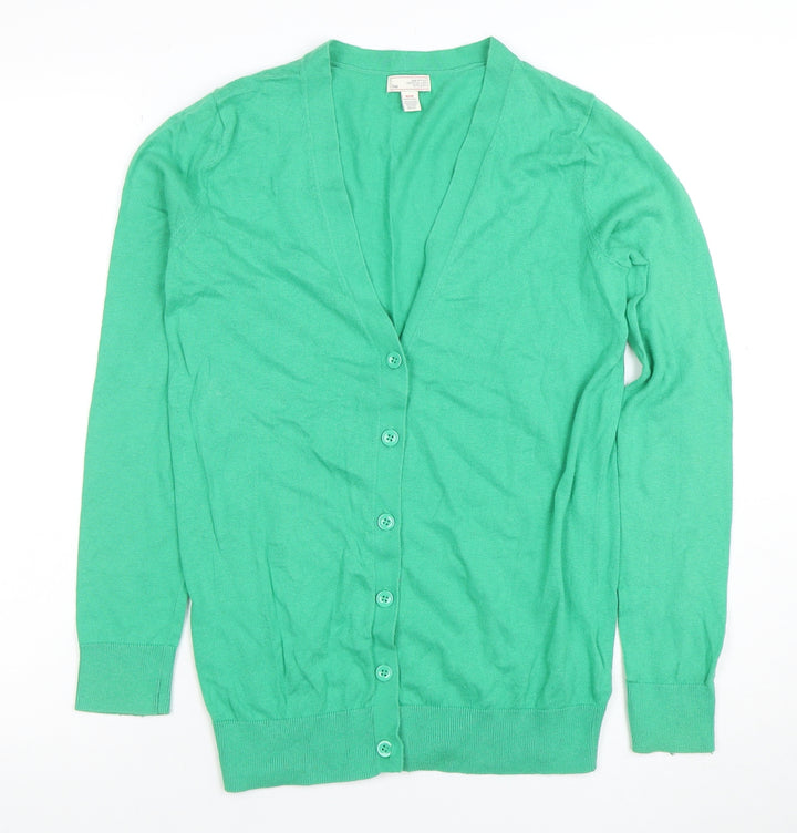 Gap Women's Green XS V-Neck Silk Cotton Cardigan