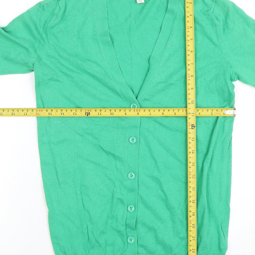 Gap Women's Green XS V-Neck Silk Cotton Cardigan