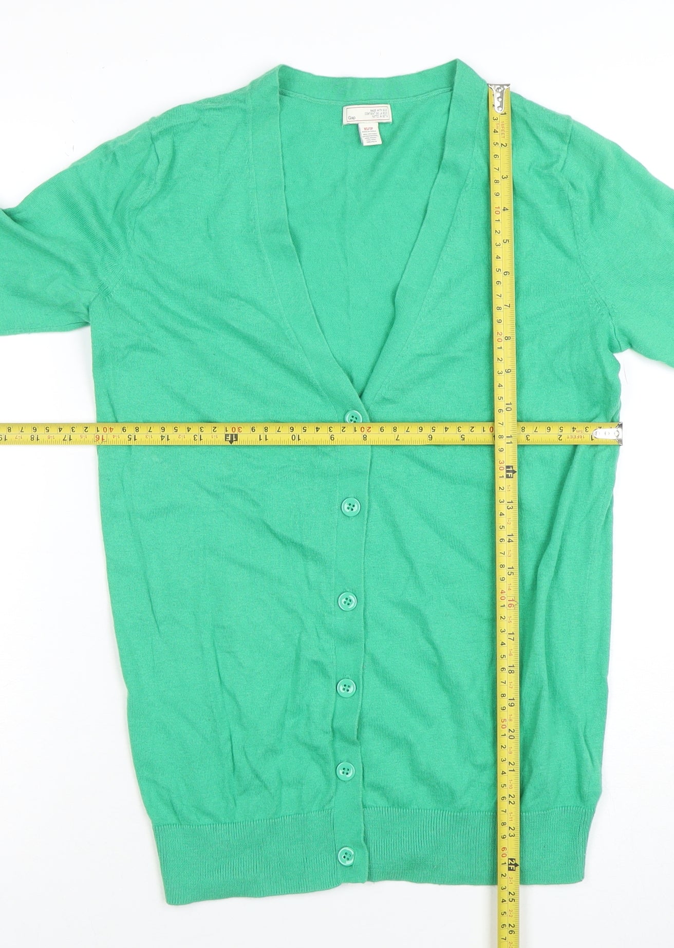 Gap Women's Green XS V-Neck Silk Cotton Cardigan