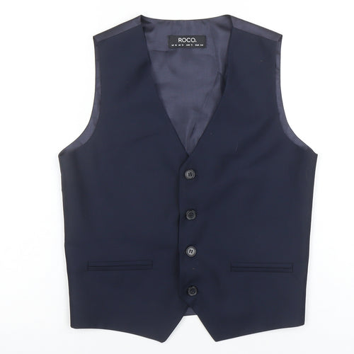 ROCO Teens Navy Blue Tuxedo Suit Waistcoat Size 12 Formal Lined