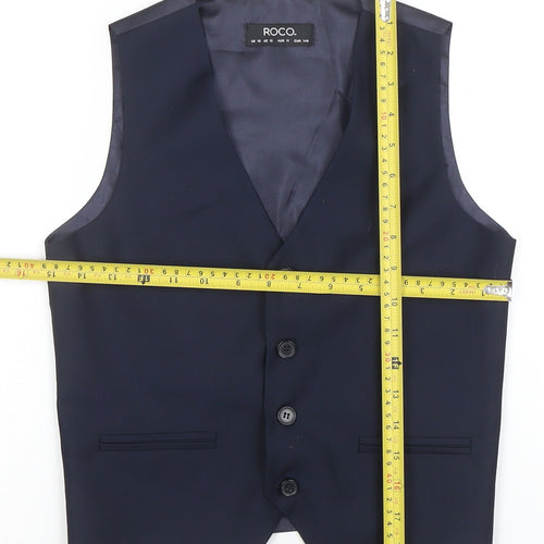 ROCO Teens Navy Blue Tuxedo Suit Waistcoat Size 12 Formal Lined