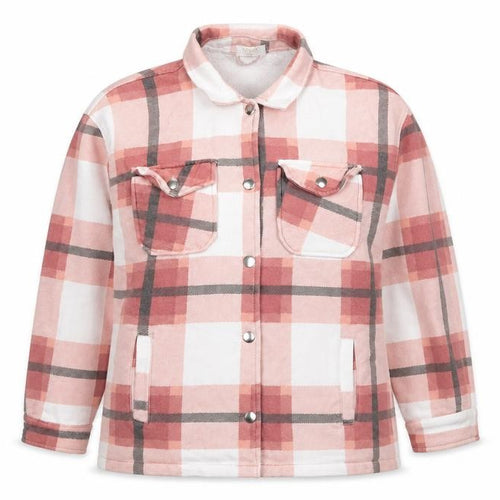 Zino Women Pink Check Cotton Blend Jacket Size S Casual