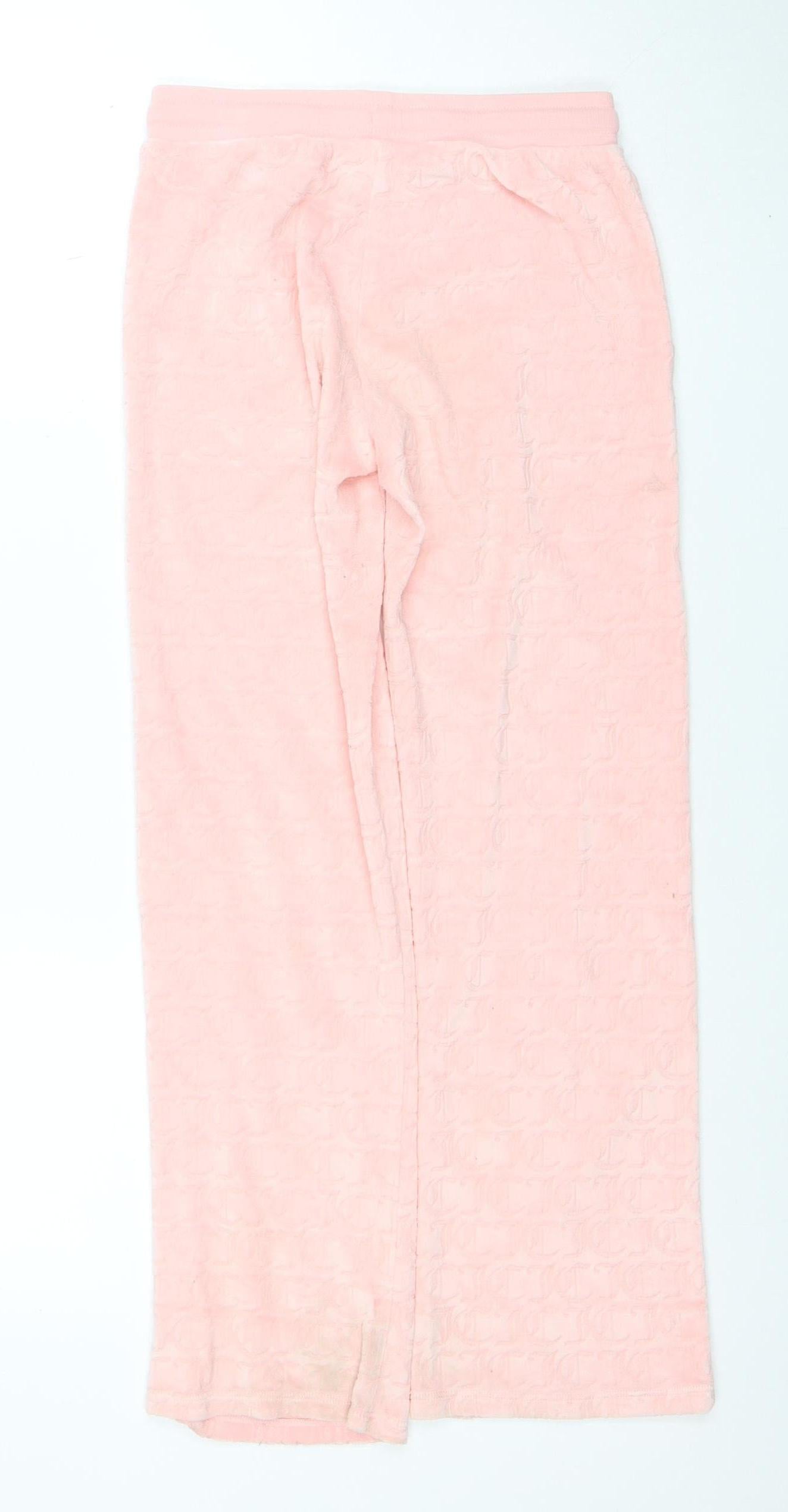 Juicy Couture Girls Pink Velour Sweatpants 10-11 Years Elastic Waist