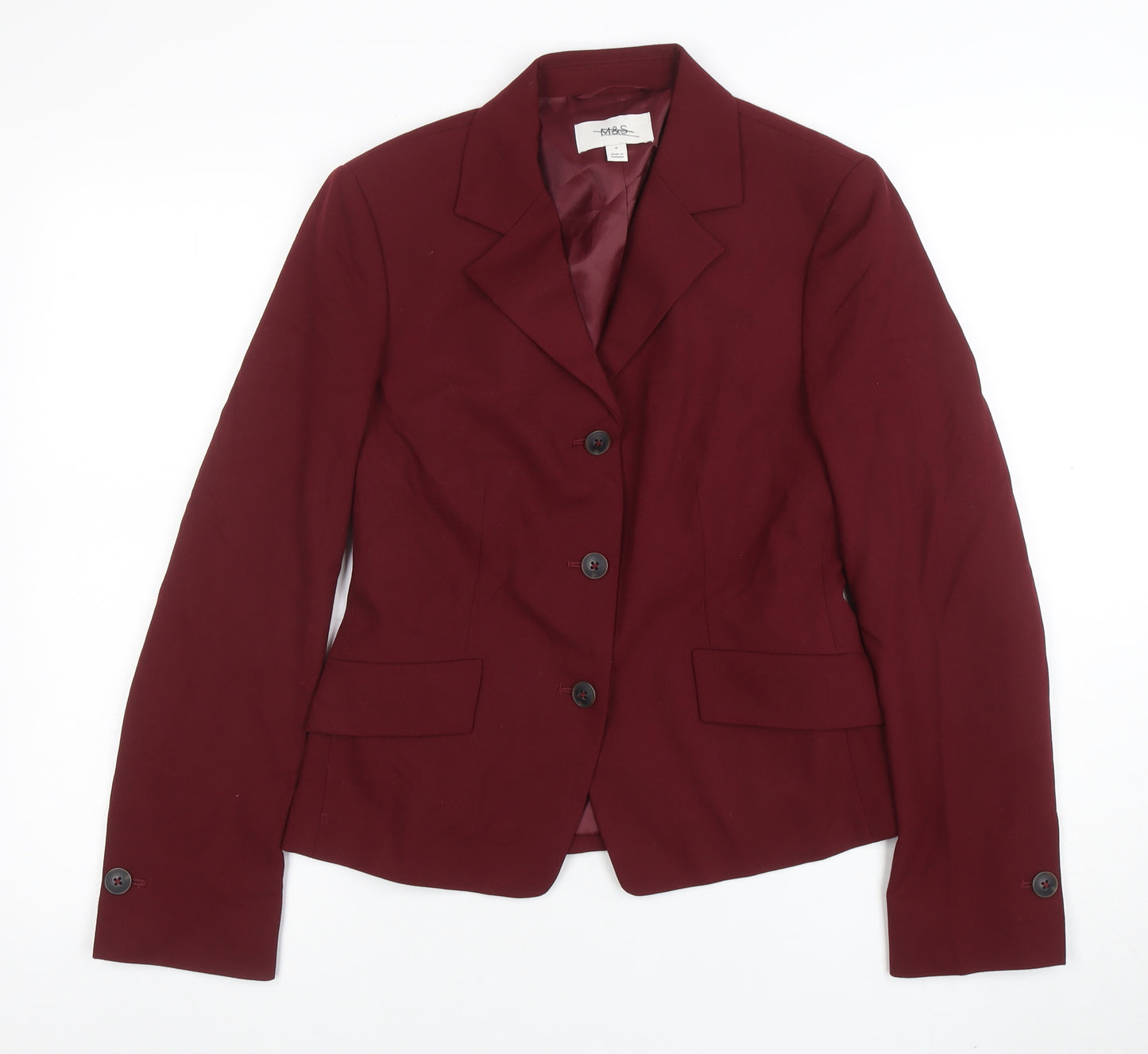 Marks and Spencer Women's Red Size 8 Tailored Blazer Jacket