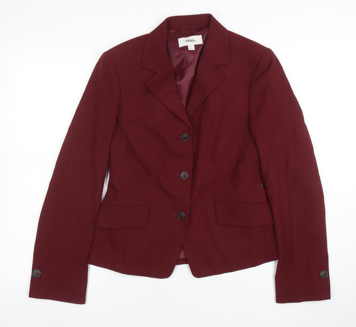 Marks and Spencer Women's Red Size 8 Tailored Blazer Jacket