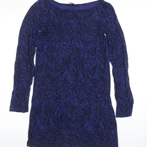 French Connection Women's Blue Animal Print Bodycon Dress Size S