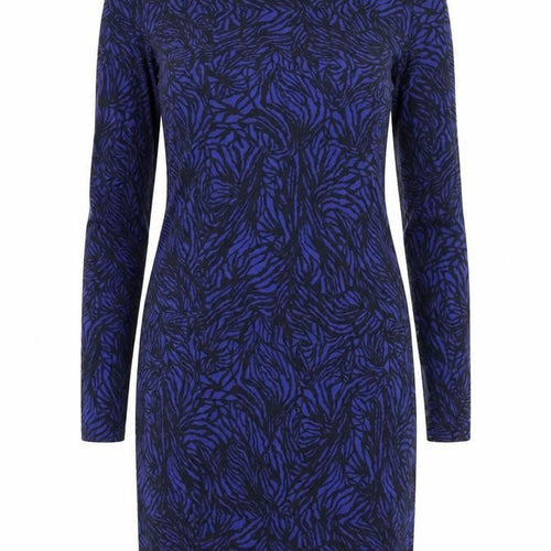 French Connection Women's Blue Animal Print Bodycon Dress Size S