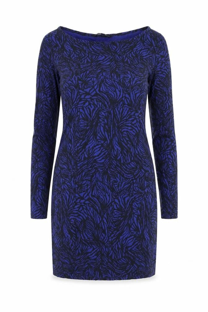French Connection Women's Blue Animal Print Bodycon Dress Size S