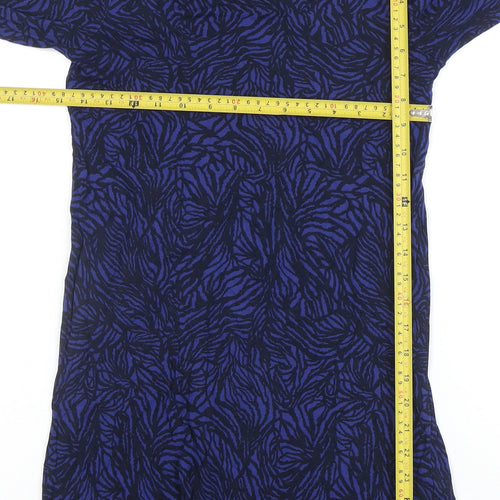 French Connection Women's Blue Animal Print Bodycon Dress Size S
