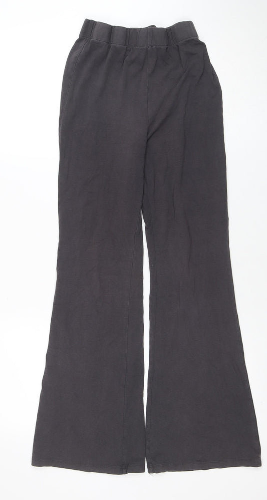 H&M Girls Black 14 Years Elastic Waist Cotton Blend Chino Trousers